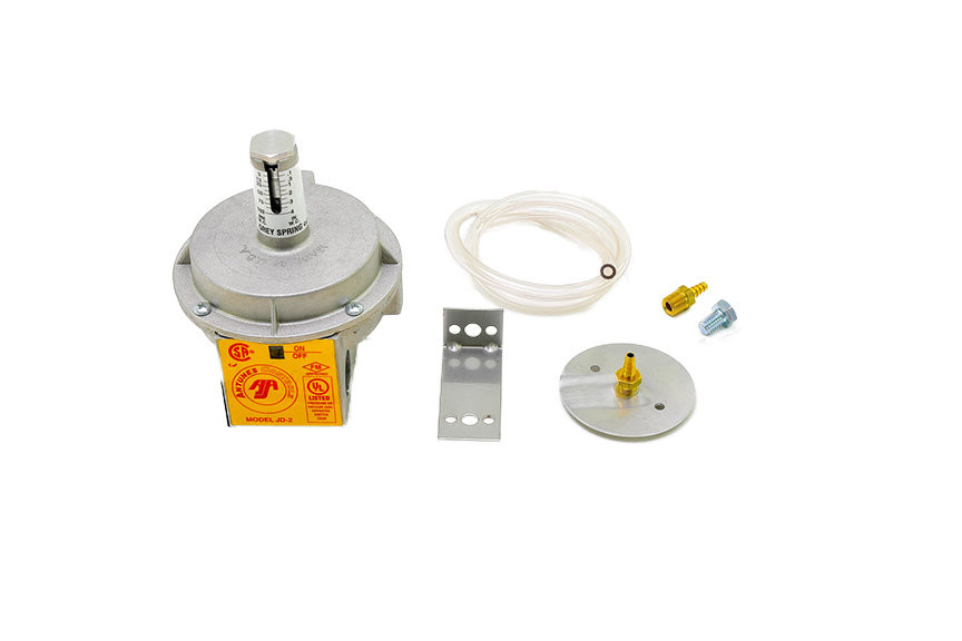 Antunes Single Pole Double Throw .1" - 4" W.C. Air Pressure Switch Auto Reset with Accessory Kit Front