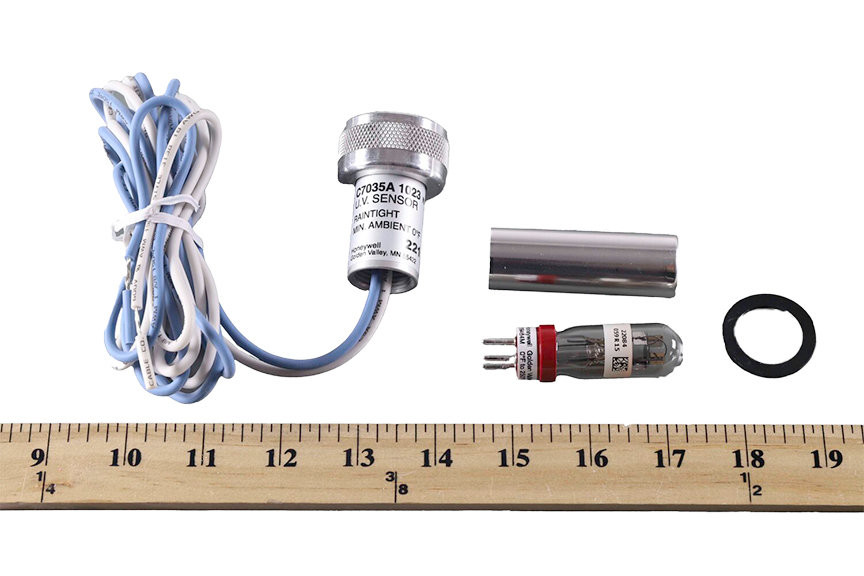 Ultraviolet Mini-peeper Flame Detector Spread Out With Ruler