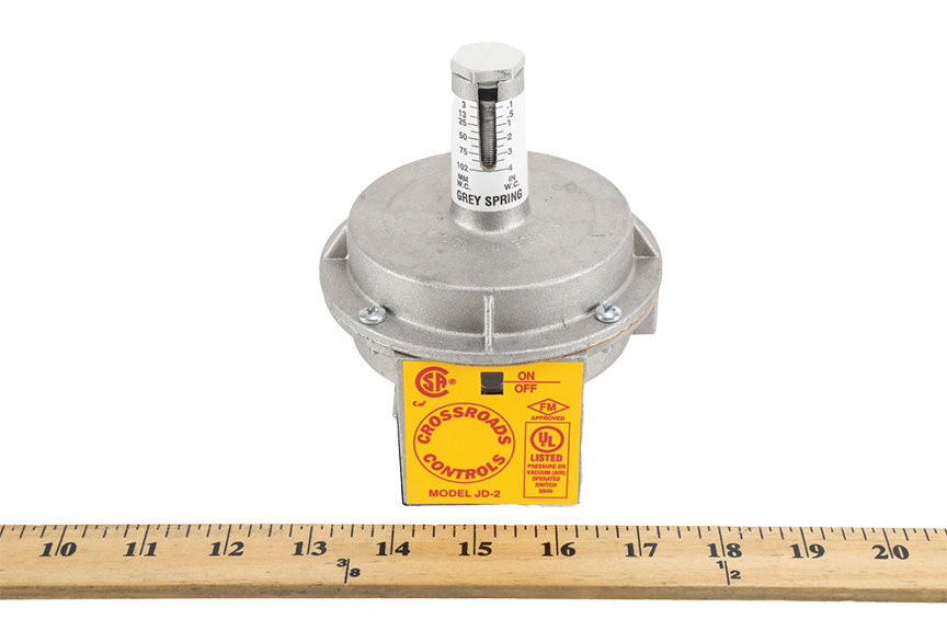 Antunes Single Pole Double Throw .1" - 4" W.C. Air Pressure Switch Auto Reset Front With Ruler