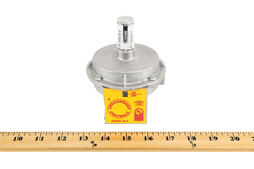 Antunes Single Pole Double Throw 5" - 35" W.C. Air Pressure Switch Auto Reset Front With Ruler