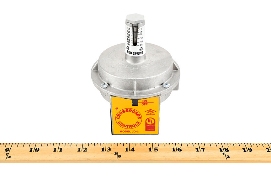 Antunes Single Pole Double Throw .1" - 24" W.C. Air Pressure Switch Auto Reset Front with Ruler