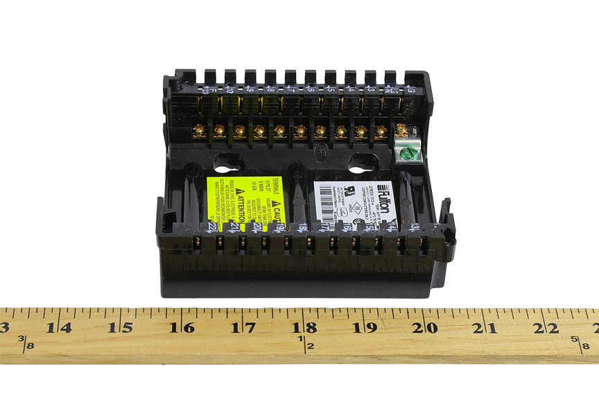 Black Honeywell Panel Mount Sub-base Front View With Ruler
