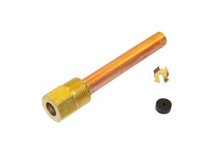 112630AA - 1/2" Diameter, 4-1/4" insertion, 3/4" NPT Copper Well Assembly