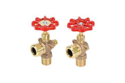 20-150-03 - 1/2" Bronze Liquid Level Valves w/ Auto Ball Checks & Aluminum Wheel