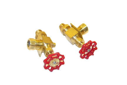 20-350-03 - 1/2" Square Bronze Liquid Level Valves w/ Auto Ball Checks & Comp. Wheel