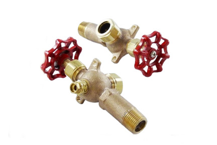 21-104-03 - 1/2" Rough Bronze Liquid Level Valves w/ Aluminum Wheel & Ext. Shank
