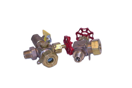 24-350-03 - 1/2" Bronze Liquid Level Valves w/ Auto Ball Checks & Alum. Wheel