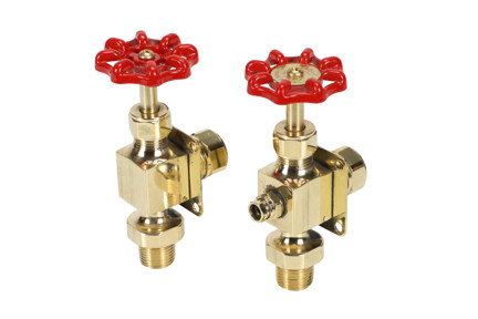 25-501-03 - 1/2" Bronze Liquid Level Valves w/ Auto Ball Checks & Alum. Wheel