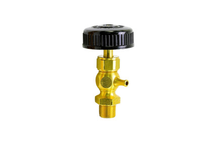 26-305-01 - 1/2" Satin Brass Compression Gauge Cock w/ Composite Wheel