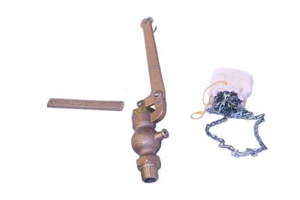 26-504-02 - 1/2" Bronze Compression Gauge Cock with Chain (Chain Operated)