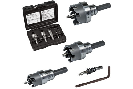 Carbide Hole Cutter Set with Heavy Duty Carry Case, 4-Piece