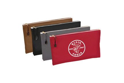 Zipper Bags, Canvas Tool Pouches Brown/Black/Gray/Red, 4-Pack