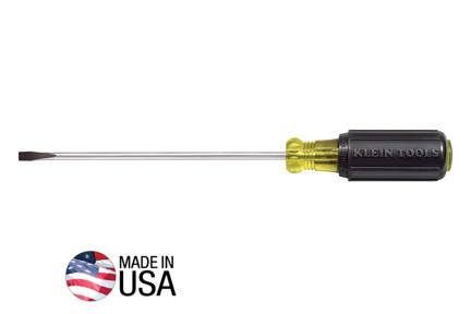 3/16" Cabinet Screwdriver, 6" Round Shank