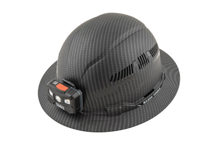 Hard Hat, Premium KARBN Pattern, Vented Full Brim, Class C, Lamp