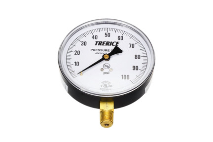 0-100 PSI, 4" Dial, 1/4" Lower NPT Utility Gauge