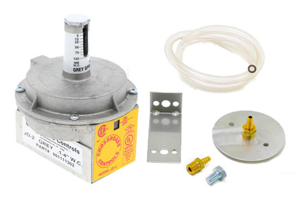 Antunes JD-2 Grey Spring - 0.1" - 4" W.C. Air Pressure Switch, Auto Reset, with Accessory Kit