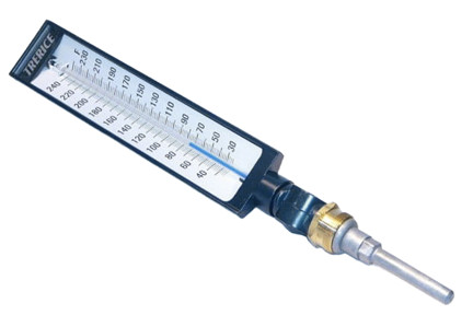 30 to 240 Degree F, 12" Thermometer with 3-1/2" Stem
