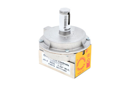 Antunes JD-2 Red Spring - 0.1" - 24" W.C. Air Pressure Switch, Auto Reset