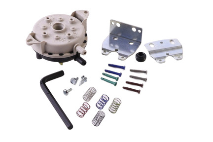 Adjustable 0.1" - 10" W.C. Air Pressure Switch with Mounting Hardware and Springs